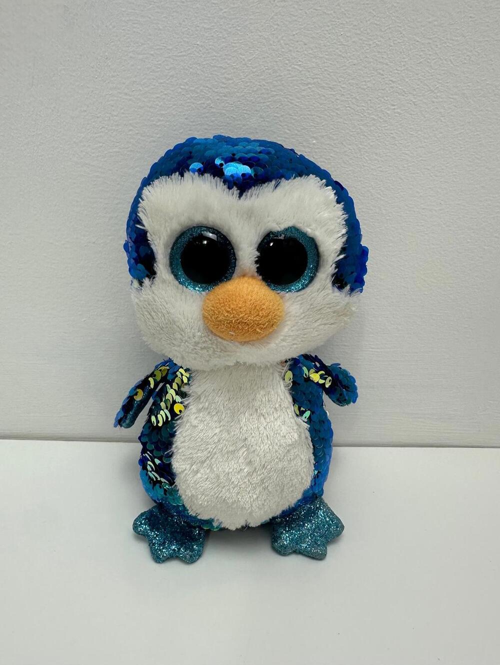 Ty Flippables “Payton” the Penguin with sequins - No Hang Tag (6 inch)